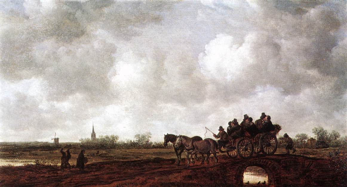 GOYEN, Jan van Horse Cart on a Bridge sg